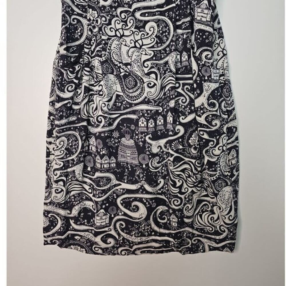 Anthropologie by Moulinette soeur Black Swirling villages Women's size 12 - Picture 3 of 11